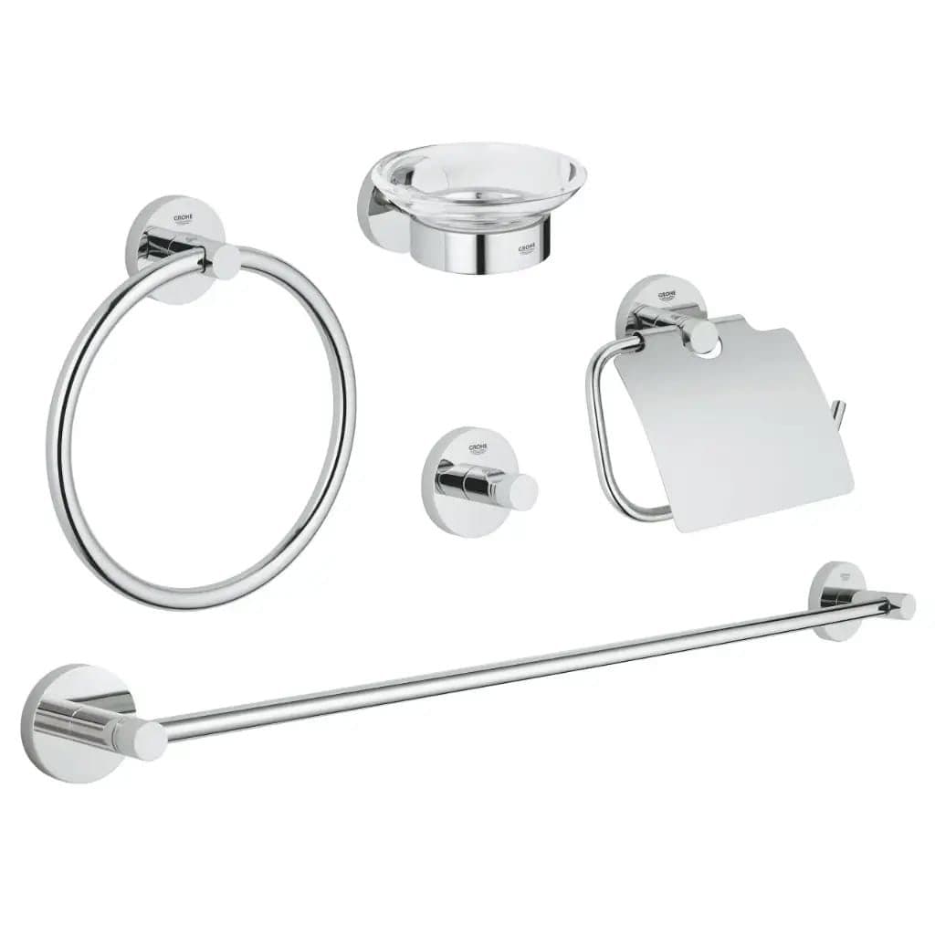 طقم إكسسوارات حمام Grohe Essentials كروم 5 قطع